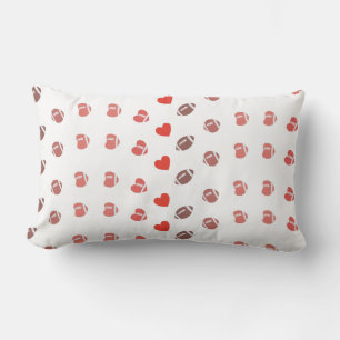 Coussin Rectangle Love American Football - Gridiron Fans Heart