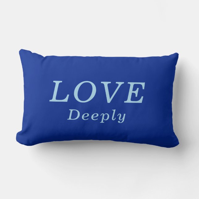 Coussin Rectangle "LOVE Deeply" Cobalt & Blue Encouragement (Recto)