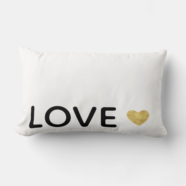 Coussin Rectangle Love Gold Heart (Recto)