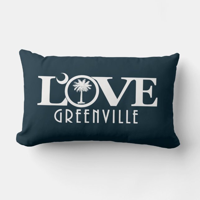 Coussin Rectangle LOVE Greenville Caroline du Sud (Recto)