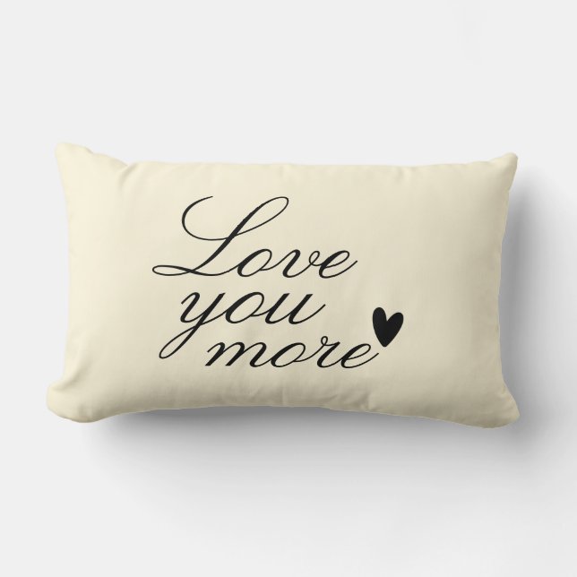 Coussin Rectangle "Love You More" Conception de texte personnalisée (Recto)