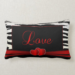 Coussin Rectangle Love Zebra Poster de animal