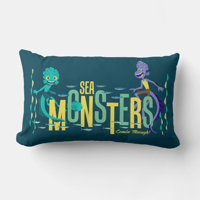 Coussin Rectangle Luca | Des Monstres De Mer Arrivent ! (Recto)