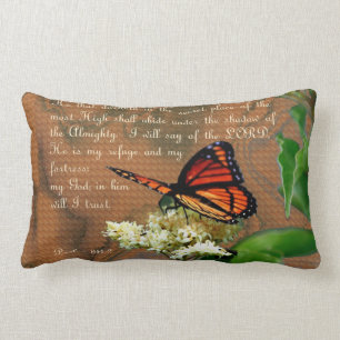 Coussin Rectangle Lumbar 13" de carreau du papillon Ps91 X.21 "