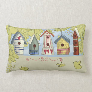 Coussin Rectangle Lumbar ou carreau coloré de volières