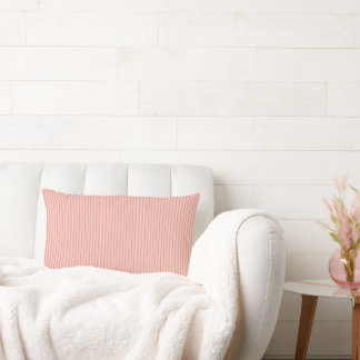 Coussin Rectangle Lumbar Pillow Stripes Modern Coral Peach