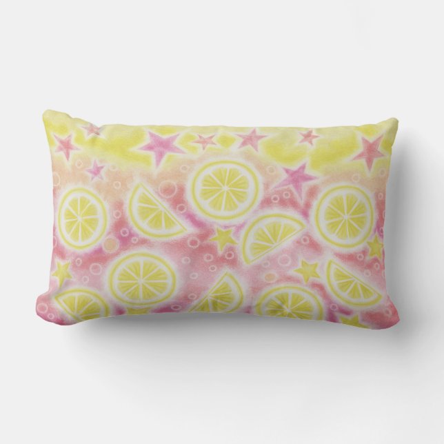 Coussin Rectangle Luminaire d'oreiller à la citronnelle rose (Recto)