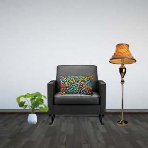 Coussin Rectangle Lumineuse mosaïque multicolore