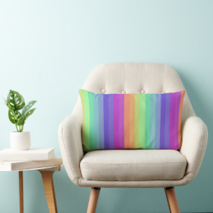 Coussin Rectangle Lumineux Pastel Arc-En-Ciel Jeu d'oreiller