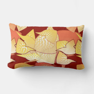 Coussin Rectangle "Lys Aliens" Abstrait - Rouille et or
