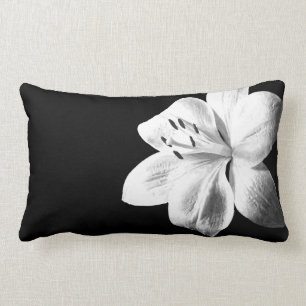 Coussin Rectangle Lys noir et blanc