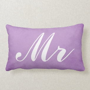 Coussin Rectangle M. et Mme Purple Parchment Mariage Souvenir