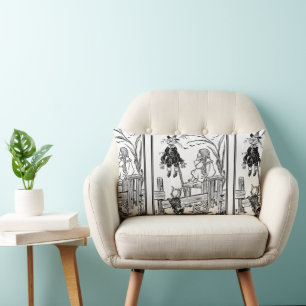 Coussin Rectangle Mage de l'Oz vintage, Dorothy Toto rencontre l'épo