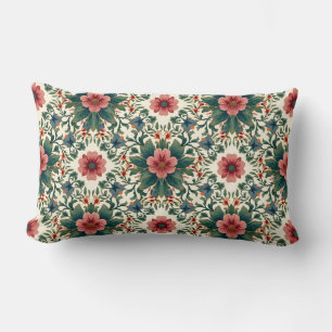Coussin Rectangle Magie des fleurs boho - dans des nuances de vert e
