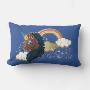 Coussin Rectangle Magique Unicorn Arc en ciel et nuages Design