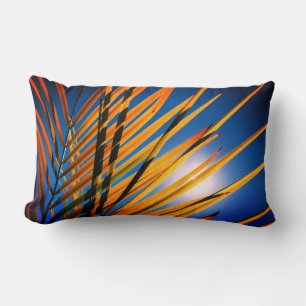Coussin Rectangle Magnifique Palm Tree Feuilles Ciel Bleu Soleil Jeu