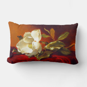 Coussin Rectangle Magnolia sur Red Velvet Martin Johnson Heade