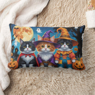 Coussin Rectangle Maine Coon Chats Citrouille Halloween Funny