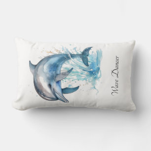 Coussin Rectangle Maison de plage personnalisée pour dauphins Bienve
