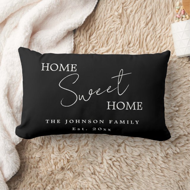 Coussin Rectangle Maison Douce Maison Moderne Noir et Blanc (Couverture)
