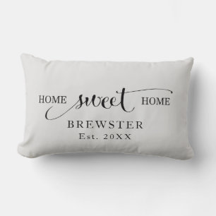 Coussin Rectangle Maison personnalisée Sweet Home Nom de famille