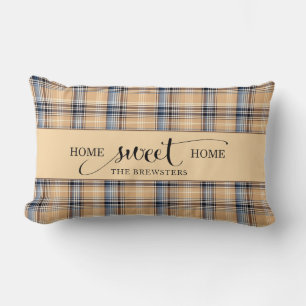 Coussin Rectangle Maison personnalisée Sweet Home Nom de famille