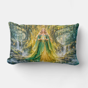 Coussin Rectangle Maîtresse sous l'Arbre Mondial Fantastique Enchant