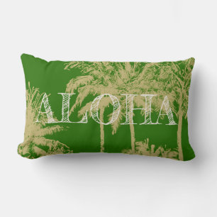 Coussin Rectangle Makena Beach Hawaiian Sketchy Palms Reversible