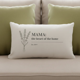 Coussin Rectangle Mama Citation Cœur de la Maison Minimaliste