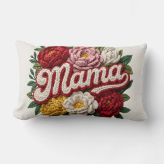 Coussin Rectangle "Mama" Floral Crochet Cushion – Mother's Day – Gif