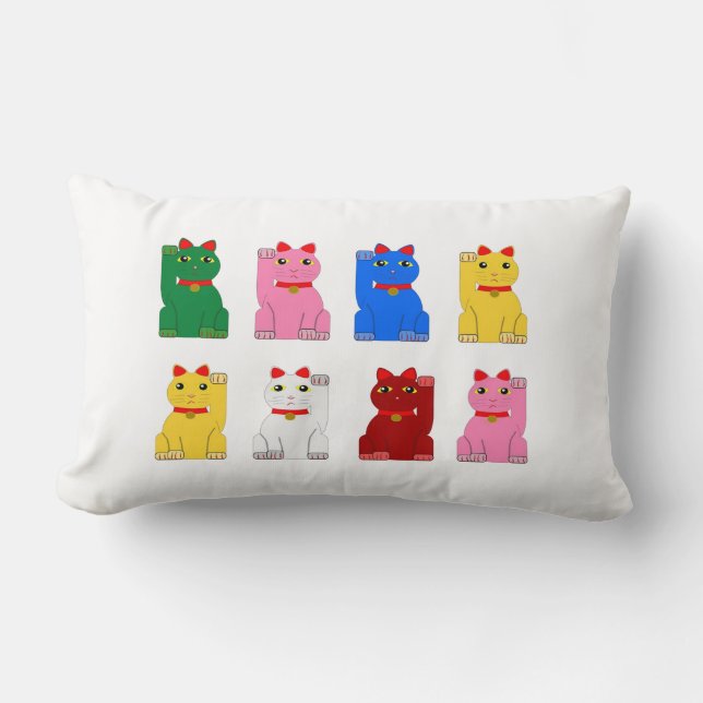 Coussin Rectangle maneki neko Lumbar Pillow (Front)