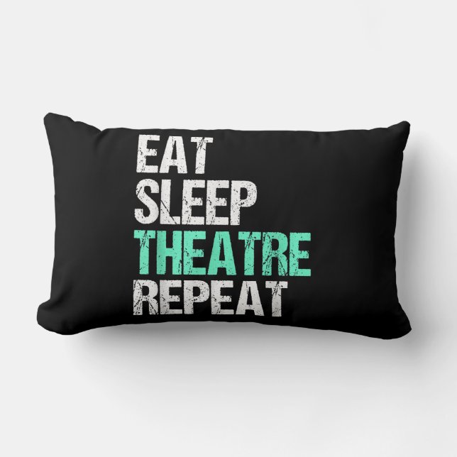 Coussin Rectangle Manger Théâtre du sommeil Répéter (Recto)