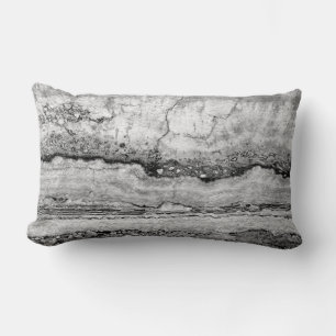 Coussin Rectangle Marbre gris granit   motif en pierre abstrait