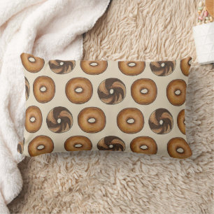 Coussin Rectangle Marbre Rye Cinnamon Raisin Plain Bagel Petit déjeu