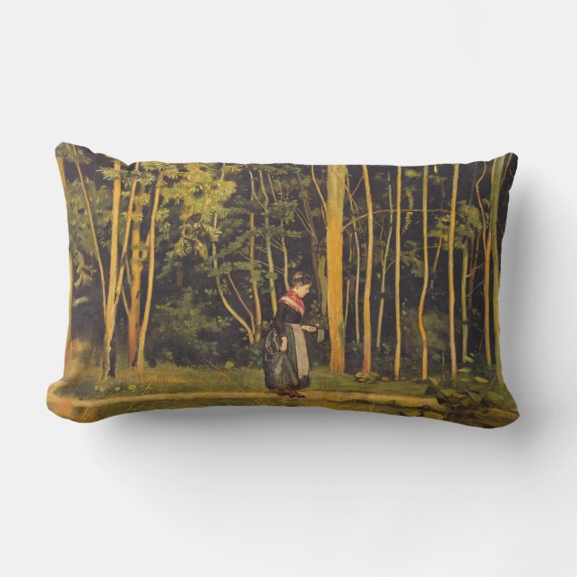 Coussin Rectangle Marche à la périphérie de la forêt (par Ferdinand  (Recto)