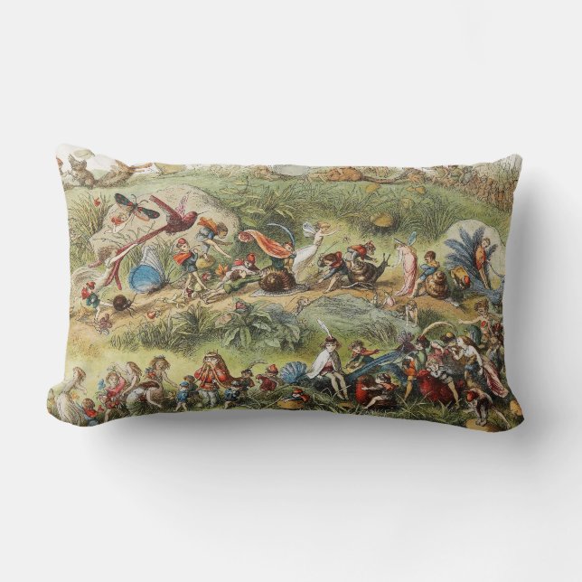 Coussin Rectangle Marche triomphale de l'Elfe Roi, Fées, Goblins (Recto)