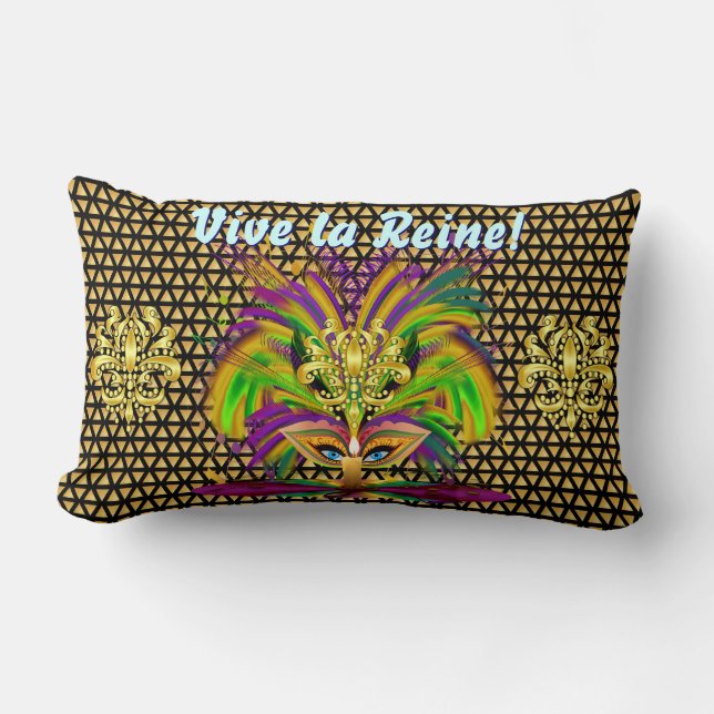 Coussin Rectangle Mardi Gras Queen 1 et King 2 View About (Recto)