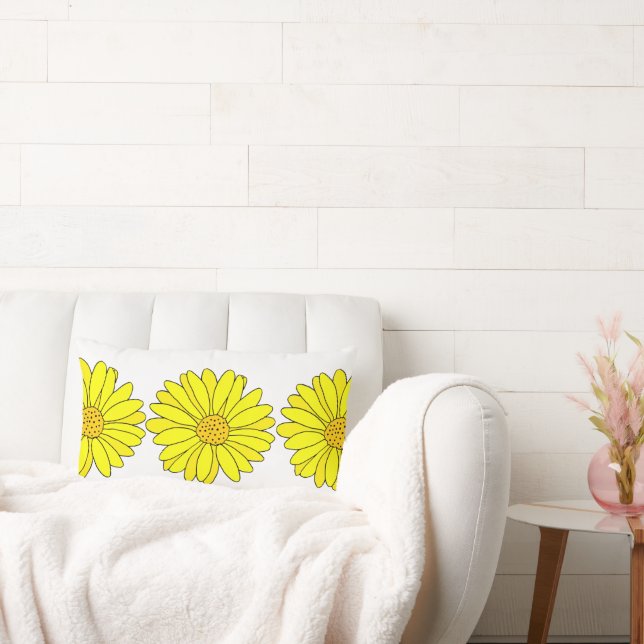 Coussin Rectangle Marguerites jaunes (Canapé)