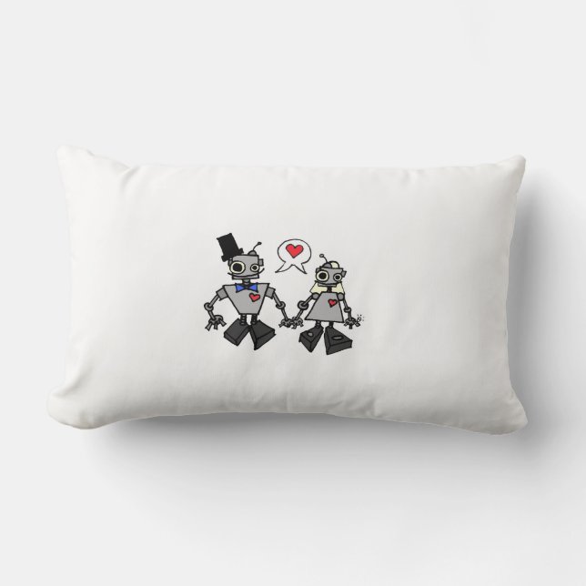 Coussin Rectangle Mariage de robot (Recto)