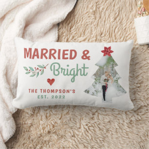 Coussin Rectangle Marié et brillant Mariage de Noël Jeu d'oreiller