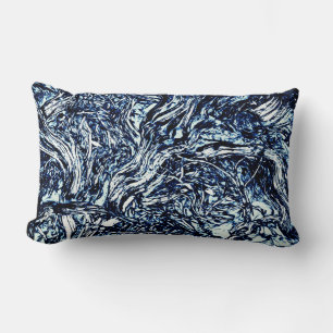Coussin Rectangle Marine Blue Nature Motif Abstrait
