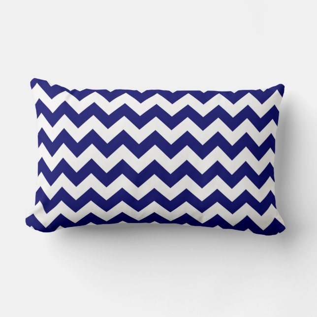 Coussin Rectangle Marine et White Zigzag (Recto)