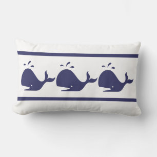 Coussin Rectangle Marine marine Blue Whale blanc côtier vivant