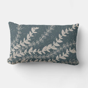 Coussin Rectangle Marine moderne Bleu Simple Feuille Botanique