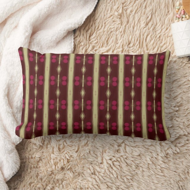 Coussin Rectangle Maroon and pink geometric design throw pillow (Couverture)