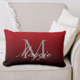 Coussin Rectangle marsala abstraite minimaliste marsala rouge bordea