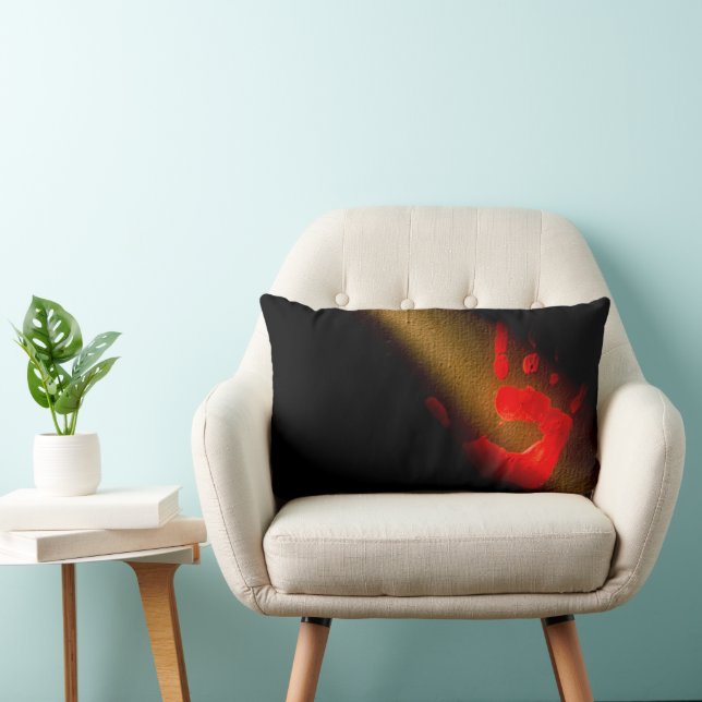 Coussin Rectangle Masquer l'impression main rouge (Chaise)