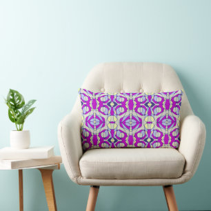 Coussin Rectangle Mazipoodles Neuro Art - Purple Grey Jaune Marine