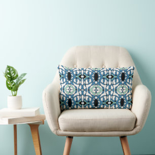 Coussin Rectangle Mazipoodles Neuro Art - Turquoise blanc Spearmint