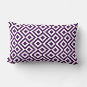 Coussin Rectangle Meandre violet et blanc